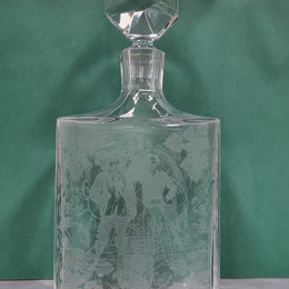 Stunning Baccarat Crystal (France) Engraved (Musketeers) Decanter