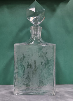 Stunning Baccarat Crystal (France) Engraved (Musketeers) Decanter | Antique & Vintage | Moonee Ponds Antiques | Australia Wide Delivery