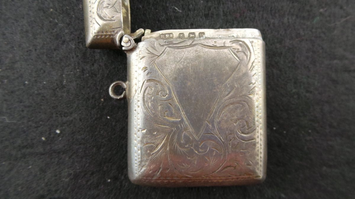 Antique Birmingham Silver Hallmarked Vesta Case | Antique & Vintage | Moonee Ponds Antiques | Australia Wide Delivery