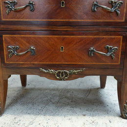 French Rosewood And Walnut Parquetry Inlaid Chest Of Drawers