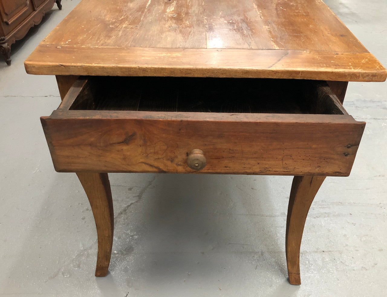 Early 19th Century French Farmhouse Table With Drawer & Pull Out Bread Board | Antique & Vintage | Moonee Ponds Antiques | Australia Wide Delivery