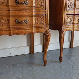 Pair Of French Provincial Oak Chest Bedsides