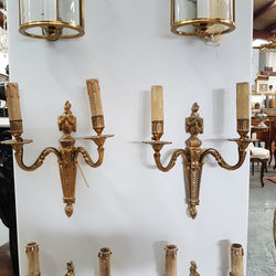 A Pair Of French Empire Style Brass Wall Lights-Sconces | Antique & Vintage | Moonee Ponds Antiques | Australia Wide Delivery