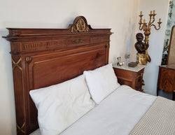Louis XVI Style Mahogany Queen Size Bed On Original Castors | Antique & Vintage | Moonee Ponds Antiques | Australia Wide Delivery
