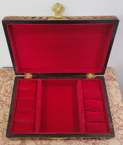 Vintage Unusual Camphor Wood Fitted Jewellery Box | Antique & Vintage | Moonee Ponds Antiques | Australia Wide Delivery