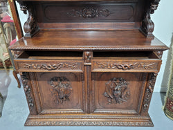 Grand French Oak Gothic Style Buffet With Amazing Detailed Carvings | Antique & Vintage | Moonee Ponds Antiques | Australia Wide Delivery