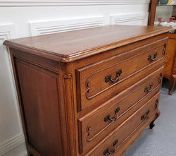 French Louis 15th Style Oak Three Drawer Chest of Drawers With Wooden Top | Antique & Vintage | Moonee Ponds Antiques | Australia Wide Delivery