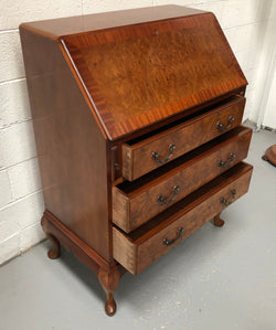 Chippendale Style Walnut & Burr Walnut Writing Bureau | Antique & Vintage | Moonee Ponds Antiques | Australia Wide Delivery