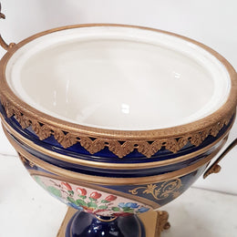 French Three-piece Sevres Style Porcelain Vase