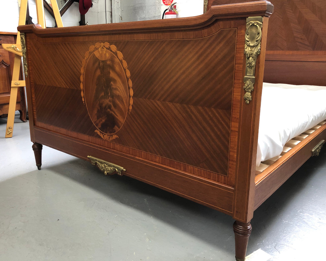 French Louis XVI Style Walnut Queen Size Bed | Antique & Vintage | Moonee Ponds Antiques | Australia Wide Delivery