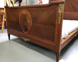 French Louis XVI Style Walnut Queen Size Bed | Antique & Vintage | Moonee Ponds Antiques | Australia Wide Delivery