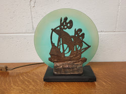 Art Deco Bronze Glass Ships Lamp | Antique & Vintage | Moonee Ponds Antiques | Australia Wide Delivery