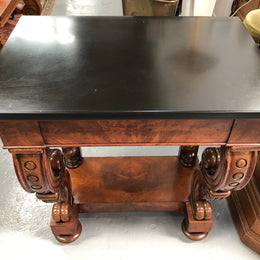 Antique French Flame Mahogany Console Table