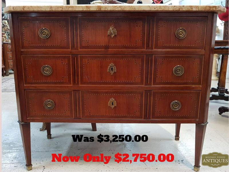 19th Century French Marquetry Inlaid Commode | Antique & Vintage | Moonee Ponds Antiques | Australia Wide Delivery