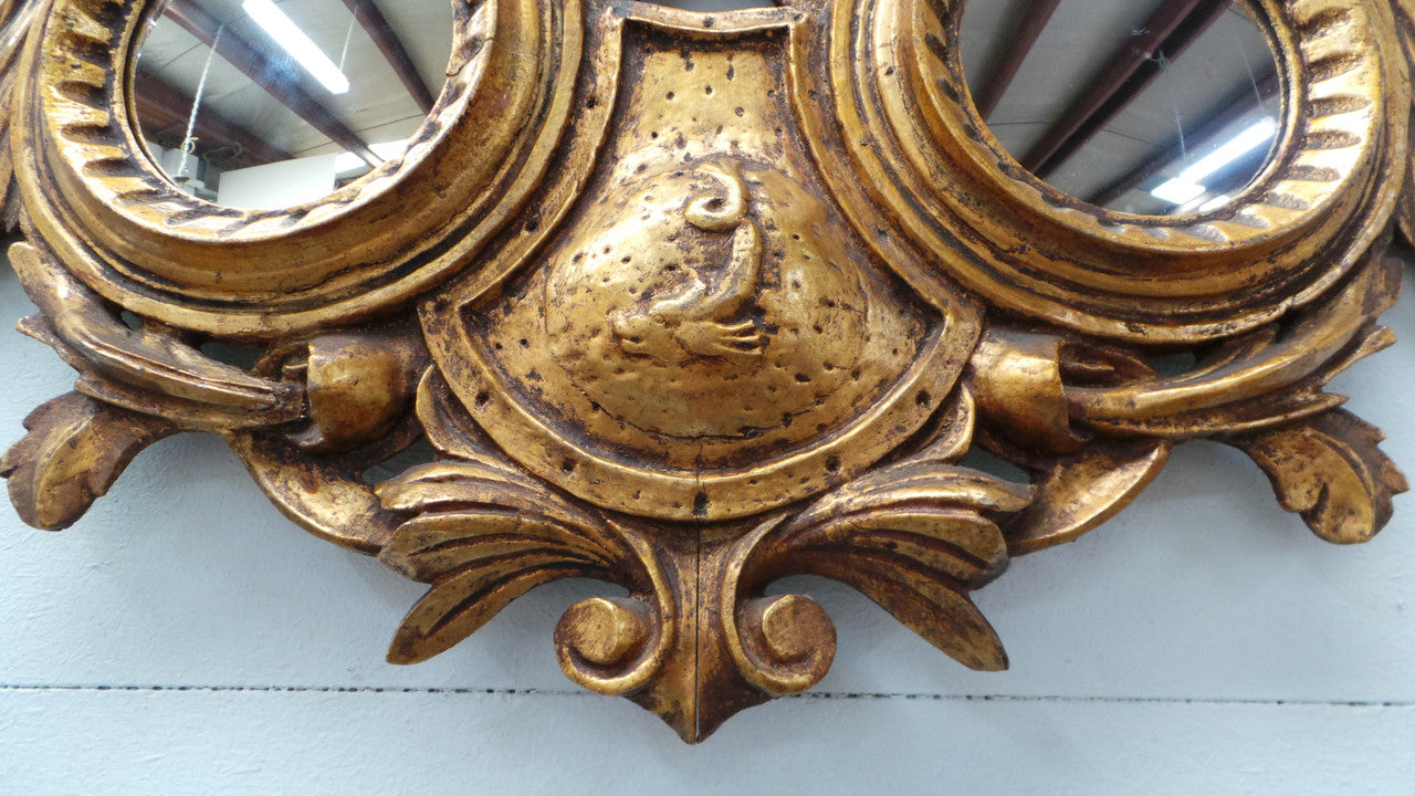 Beautiful Hand Carved French Gilt Wood Double Mirror | Antique & Vintage | Moonee Ponds Antiques | Australia Wide Delivery