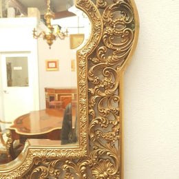 Highly Decorative Antique Solid Brass Bevelled Mirror