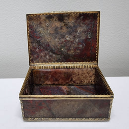 Rare & Beautiful 18th Century Silver Gilt & Red Moss Agate Trinket Box