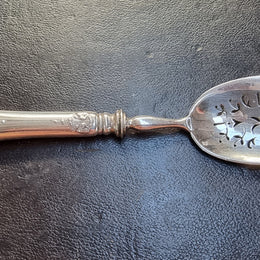 Lovely decorative Antique continental silver sifting spoon, in good original condition.