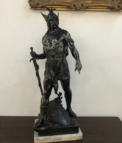 Fabulous French Spelter Statue on a marble base | Antique & Vintage | Moonee Ponds Antiques | Australia Wide Delivery