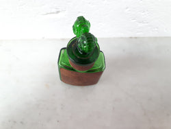 Victorian Green Glass Crown Perfume Bottle | Antique & Vintage | Moonee Ponds Antiques | Australia Wide Delivery