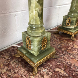 Pair Of French Onyx Lamps With Shades