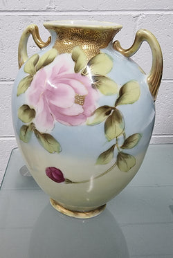 Lovely Hand Painted Double Handed Vase | Antique & Vintage | Moonee Ponds Antiques | Australia Wide Delivery