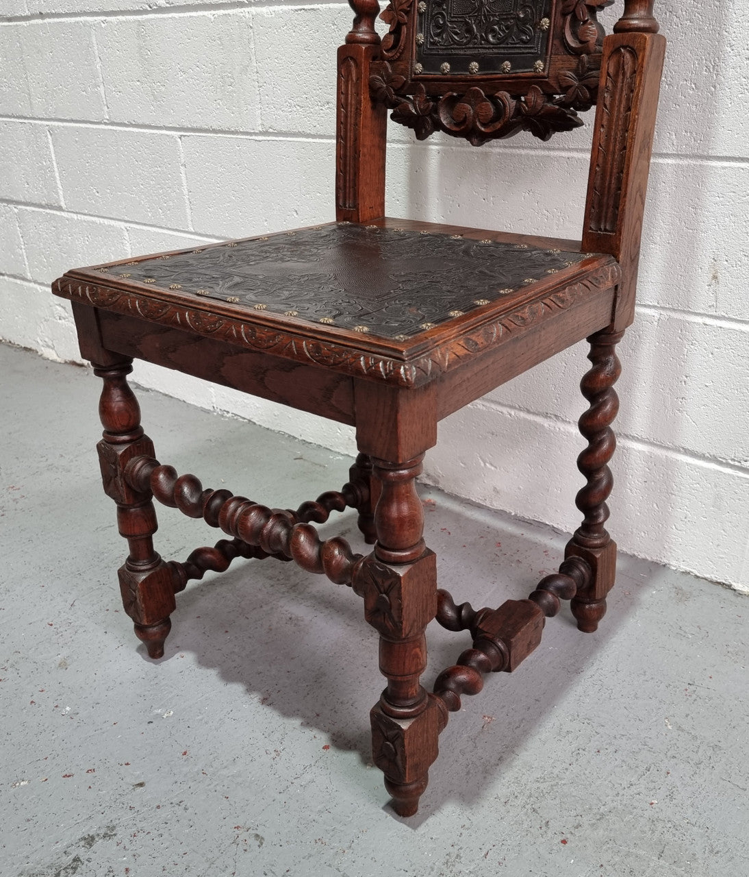 Stunning Set of Six Jacobean Revival Chairs