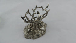 Victorian Etched Shell Glass Salts on Silver Stand | Antique & Vintage | Moonee Ponds Antiques | Australia Wide Delivery
