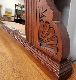 Nicely Carved Edwardian Walnut Mantle Mirror | Antique & Vintage | Moonee Ponds Antiques | Australia Wide Delivery