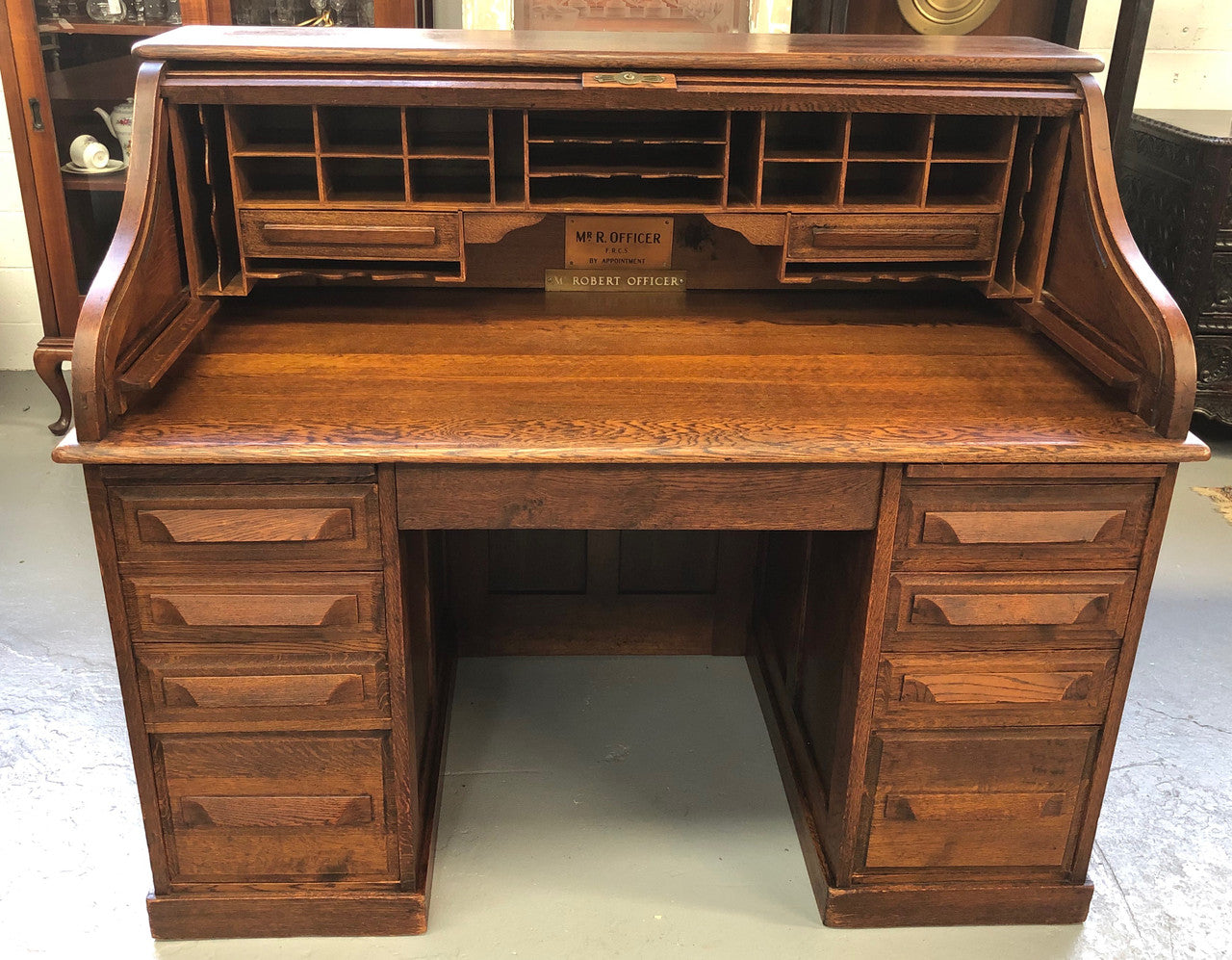 Fabulous American Oak Roll Top Desk