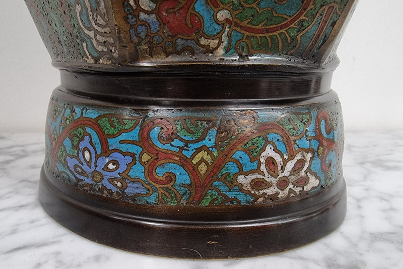 Superb Quality Japanese bronze and cloisonné vase in good original condition.