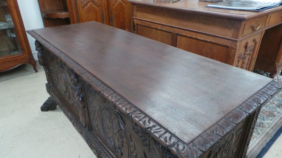 An Amazing Antique Coffer With Amazing Carvings | Antique & Vintage | Moonee Ponds Antiques | Australia Wide Delivery