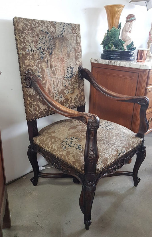 French 19th Century Regency Style Upholstered Armchair