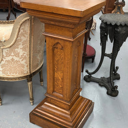 Lovely Antique Faux Oak Pedestal