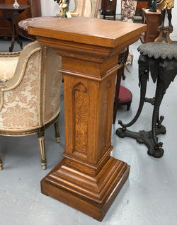Lovely Antique Faux Oak Pedestal | Antique & Vintage | Moonee Ponds Antiques | Australia Wide Delivery