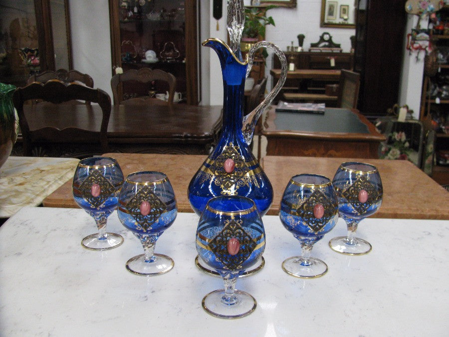 Venetian Decanter and Goblets | Antique & Vintage | Moonee Ponds Antiques | Australia Wide Delivery
