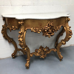 A very grand 19th century French marble top giltwood console. In very good original condition. Circa 1880.