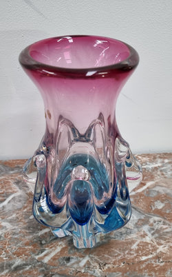 Vintage “Murano” Hand Made Blue and Cranberry Glass Vase | Antique & Vintage | Moonee Ponds Antiques | Australia Wide Delivery