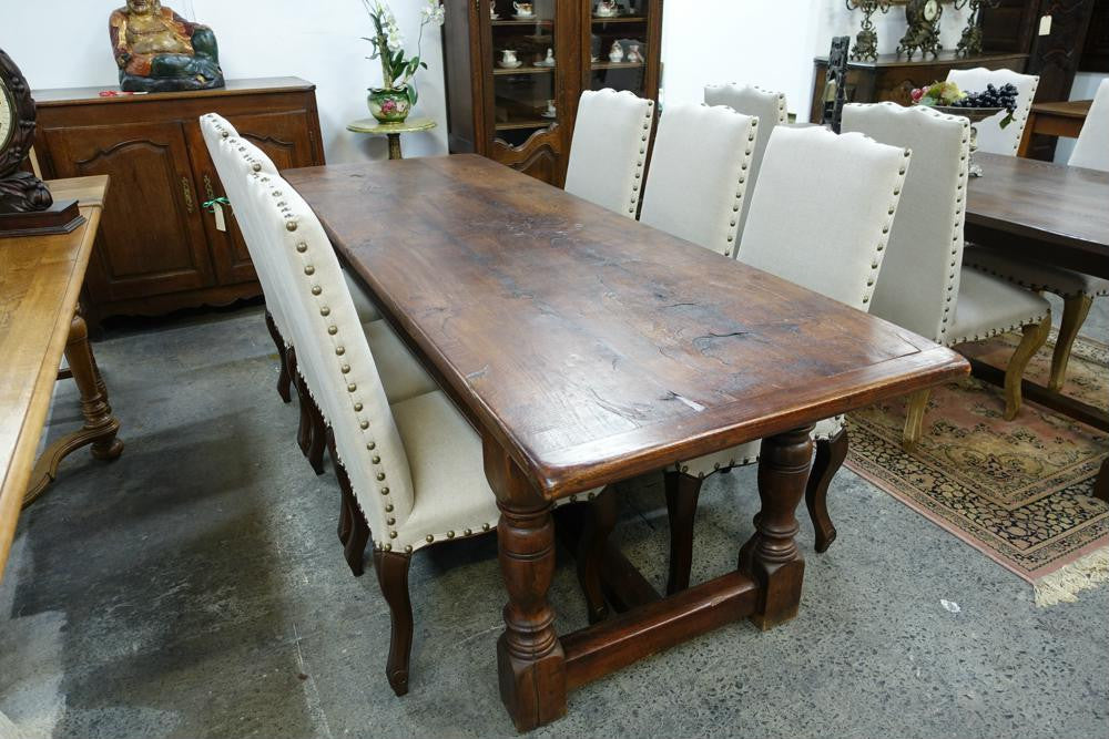 2.4 Meter French Oak Farmhouse Dining Table