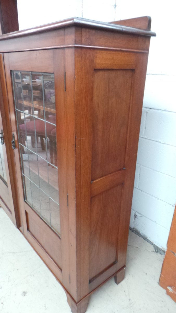 Australian Black wood Leadlight Cabinet | Antique & Vintage | Moonee Ponds Antiques | Australia Wide Delivery