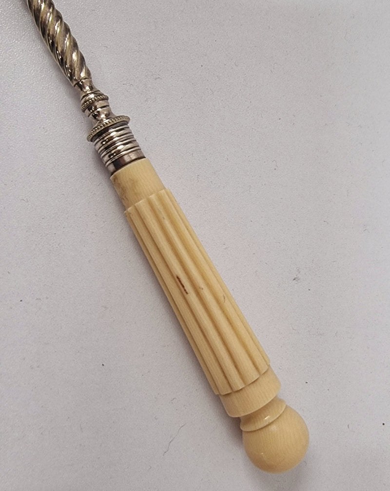 Elegant Antique pickle fork with a ivory handle. It is in good original condition, please view photos as they help form part of the description.