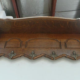 French Oak Carved Wall Mounted Coat-Hat Rack