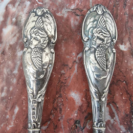 Art Nouveau Style Birmingham Silver Shoe Horn & Boot Lace Hook