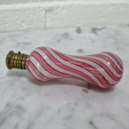 19th century pink and white Nailsea glass miniature scent bottle. In good original condition, please view photos as they help form part of the description.