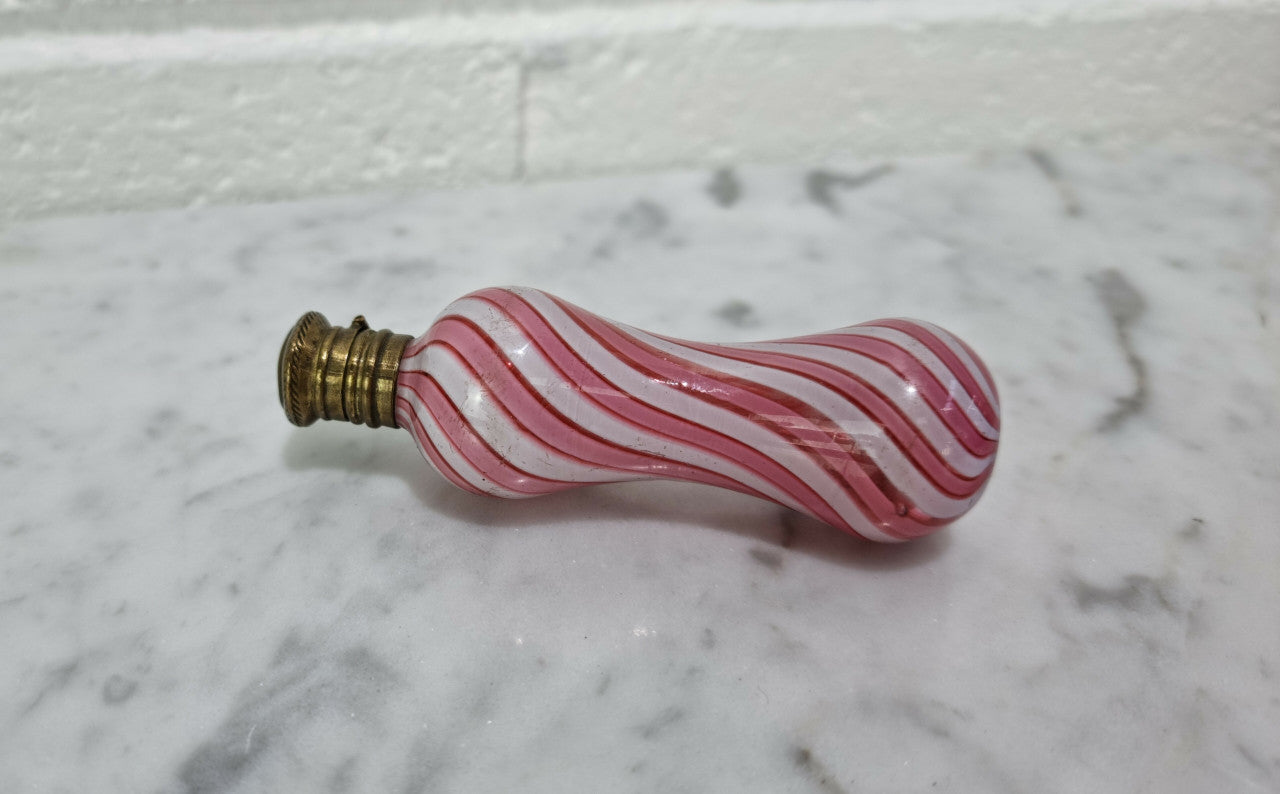 19th Century Pink & White Nailsea Glass Miniature Scent Bottle | Antique & Vintage | Moonee Ponds Antiques | Australia Wide Delivery