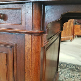 French 19th Century Walnut Pedestal Desk