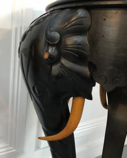 Superb French Ebonised Elephant Pedestal | Antique & Vintage | Moonee Ponds Antiques | Australia Wide Delivery
