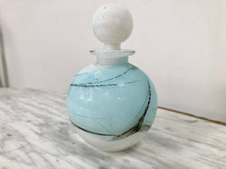 Nick Wirdnam Round White & Blue Art Glass Scent Bottle | Antique & Vintage | Moonee Ponds Antiques | Australia Wide Delivery