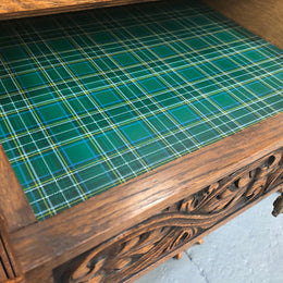 French Oak beautifully carved Renaissance style sideboard with four drawers. Beautiful wax finish and is in good original detailed condition.