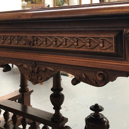 19th Century French Walnut Henry II Style Desk